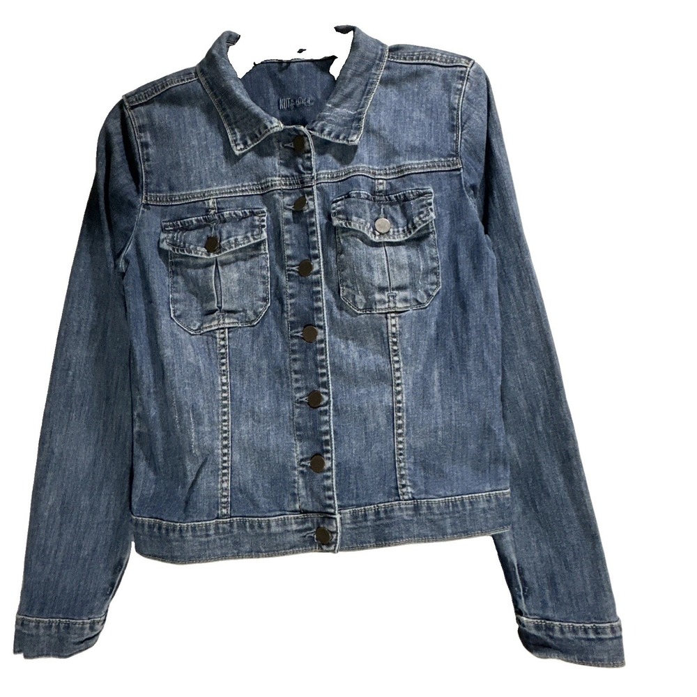 Kut From The Kloth Women's Sz Small Denim Jacket Classic Collar 98% Cotton